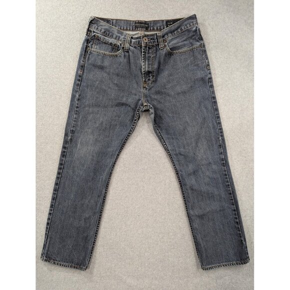 Bullhead Denim Co Jeans Mens 34x30 Gray Washed Slim Fit Zip Fly Straight Leg - Picture 1 of 15